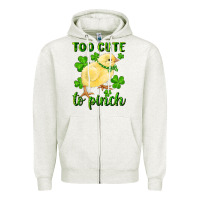 Oatmeal Heather Too Cute To Pinch Chick Zipper Hoodie - RanaPortraitStore