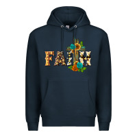 Navy faith with cross Premium Hoodie - BarkalooDesign