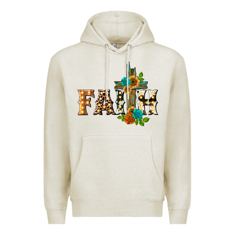 Faith With Cross Premium Hoodie by BarkalooDesign | Teevron