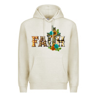 Oatmeal Heather faith with cross Premium Hoodie - BarkalooDesign