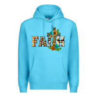 Ocean Blue faith with cross Premium Hoodie - BarkalooDesign