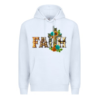 White faith with cross Premium Hoodie - BarkalooDesign