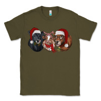 Army Green Christmas Cows Classic Tee - RanaPortraitStore