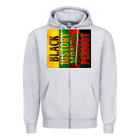 Heather Grey black history month periodt Zipper Hoodie - Zillion Design Studio