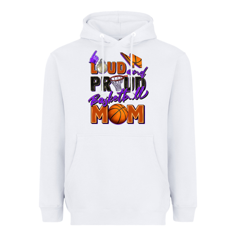 Loud And Proud Basketball Mom Heavyweight Hoodie by Zillion Design Studio | Teevron