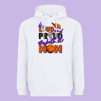 Loud And Proud Basketball Mom Heavyweight Hoodie Designed By Zillion Design Studio