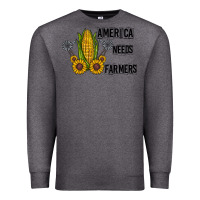 Charcoal Heather america needs farmers Premium Sweatshirt - CowhideDigitalArt