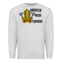 Dove Grey america needs farmers Premium Sweatshirt - CowhideDigitalArt