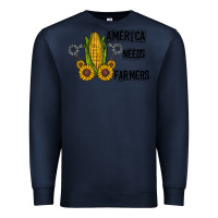 Navy america needs farmers Premium Sweatshirt - CowhideDigitalArt