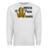 Oatmeal Heather america needs farmers Premium Sweatshirt - CowhideDigitalArt