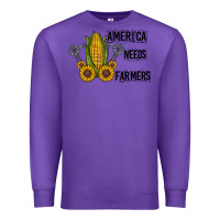 Purple america needs farmers Premium Sweatshirt - CowhideDigitalArt