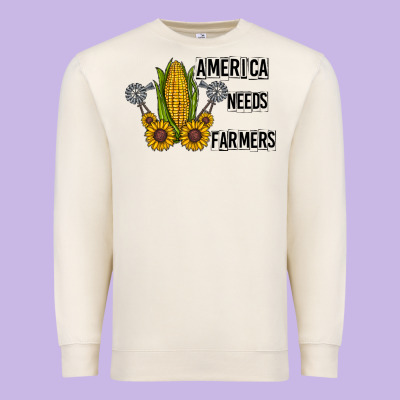 America Needs Farmers Premium Sweatshirt Designed By Cowhidedigitalart