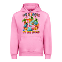 Fuchsia Pink life is better at the beach Urban Hoodie - MaliasSmallBusiness