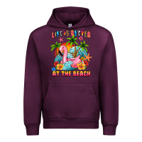 Mauve Wine life is better at the beach Urban Hoodie - MaliasSmallBusiness