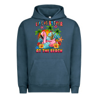 Pigment Midnight Navy life is better at the beach Urban Hoodie - MaliasSmallBusiness
