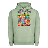 Pigment Oil Green life is better at the beach Urban Hoodie - MaliasSmallBusiness