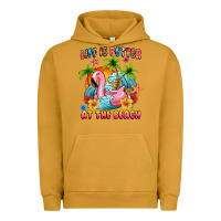 Pigment Peanut Butter life is better at the beach Urban Hoodie - MaliasSmallBusiness