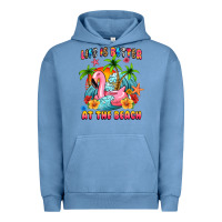 Pigment Pebble Blue life is better at the beach Urban Hoodie - MaliasSmallBusiness