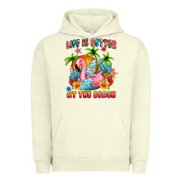 Pigment Pistachio life is better at the beach Urban Hoodie - MaliasSmallBusiness