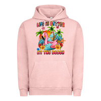 Pigment Salmon life is better at the beach Urban Hoodie - MaliasSmallBusiness