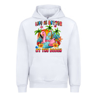 White life is better at the beach Urban Hoodie - MaliasSmallBusiness