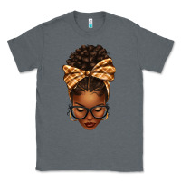 Charcoal Heather plaid bandana afro woman Classic Tee - texasbilliewilder