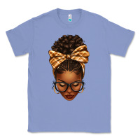 Colony Blue plaid bandana afro woman Classic Tee - texasbilliewilder