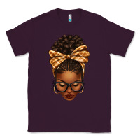 Plum plaid bandana afro woman Classic Tee - texasbilliewilder