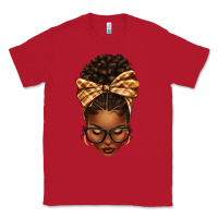 Red plaid bandana afro woman Classic Tee - texasbilliewilder