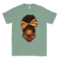Sage plaid bandana afro woman Classic Tee - texasbilliewilder