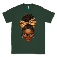 Sports Green plaid bandana afro woman Classic Tee - texasbilliewilder