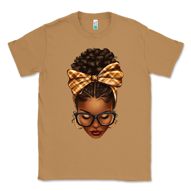 Plaid Bandana Afro Woman Classic Tee by texasbilliewilder | Teevron