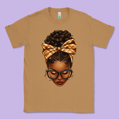 Classic Tee plaid bandana afro woman