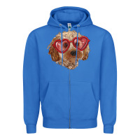 Toy Poodle With Love Glasses Zipper Hoodie | Teevron