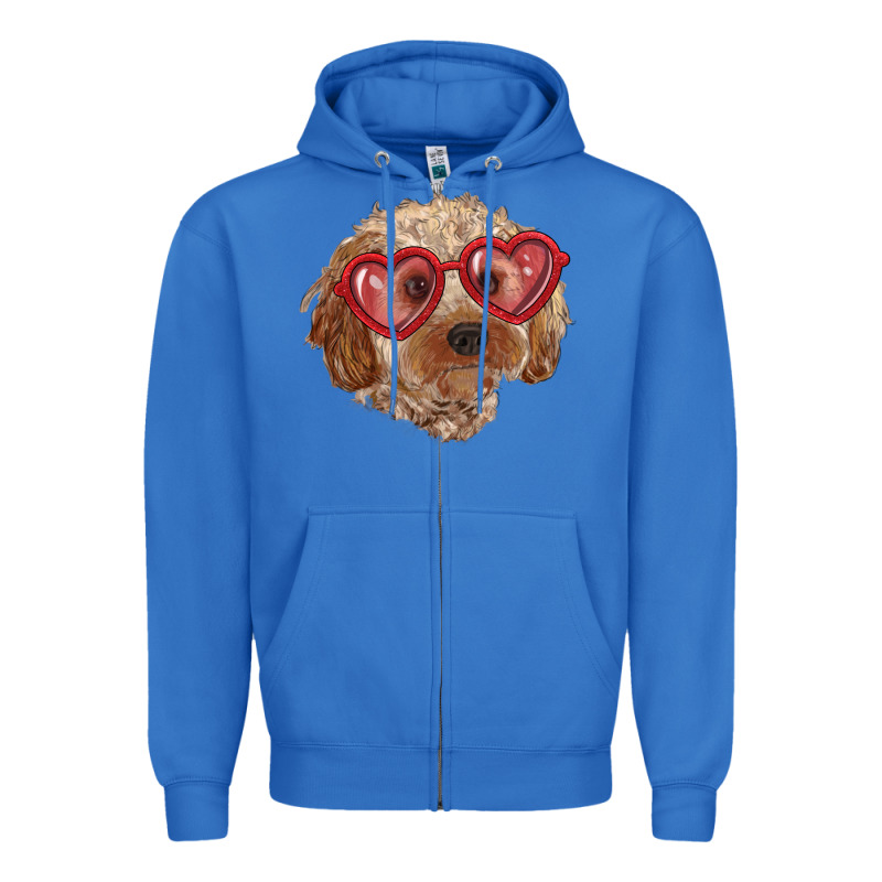 Toy Poodle With Love Glasses Zipper Hoodie by RanaPortraitStore | Teevron