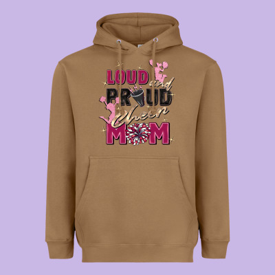 Loud And Proud Cheer Mom Heavyweight Hoodie Designed By Zillion Design Studio