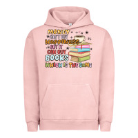 Pigment Salmon money can't buy happiness but it can buy books Urban Hoodie - MaliasSmallBusiness