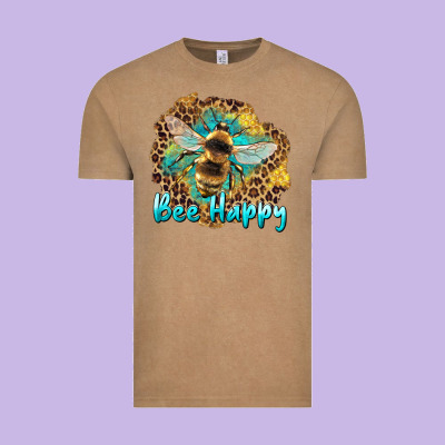 Bee Happy Vintage Tee Designed By Artiststas