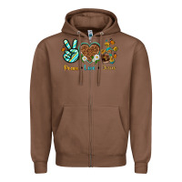 Chestnut peace love jesus Zipper Hoodie - texasbilliewilder