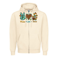 Sandshell peace love jesus Zipper Hoodie - texasbilliewilder