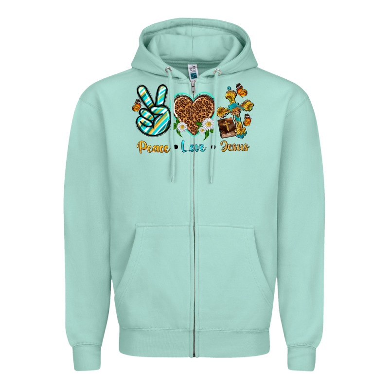 Peace Love Jesus Zipper Hoodie by texasbilliewilder | Teevron