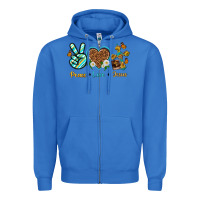 True Royal peace love jesus Zipper Hoodie - texasbilliewilder