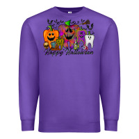 Purple happy halloween tooth Premium Sweatshirt - RacoonDesign