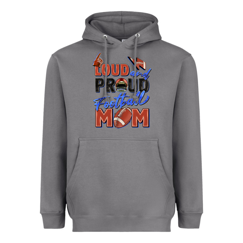 Loud And Proud Football Mom Heavyweight Hoodie by Zillion Design Studio | Teevron