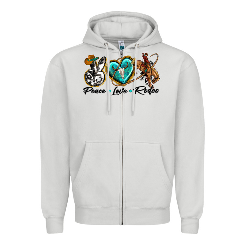 Peace Love Rodeo Zipper Hoodie by texasbilliewilder | Teevron