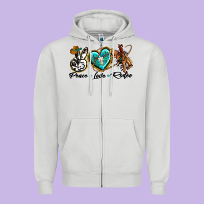 Zipper Hoodie peace love rodeo
