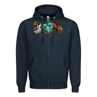 Navy peace love rodeo Zipper Hoodie - texasbilliewilder