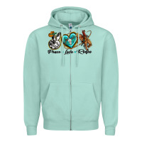 Seafoam peace love rodeo Zipper Hoodie - texasbilliewilder