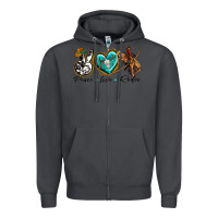 Smoke peace love rodeo Zipper Hoodie - texasbilliewilder