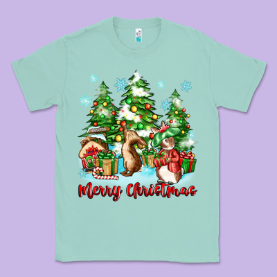Merry Christmas Rabbits Classic Tee Designed By Zillion Design Studio